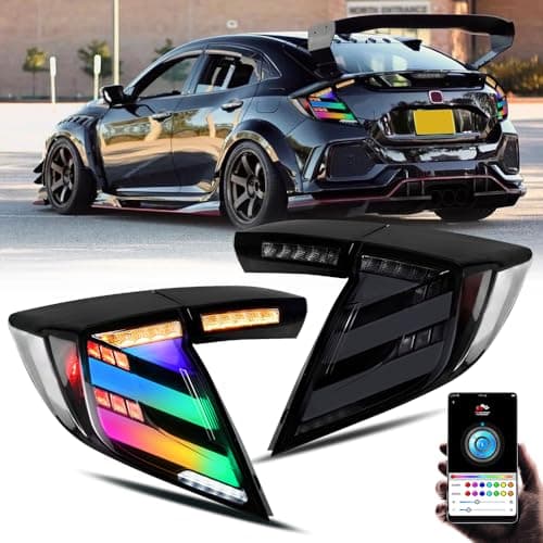 T TABC New Lights Compatible with 20062026 Honda Civic Tail Light LX EX EXL Sport Touring Type R Hybrid Lamp 8th 10th 11th Gen Accessories Custom Replacement NA Coupe 1621 TH1R Hatchback M Style