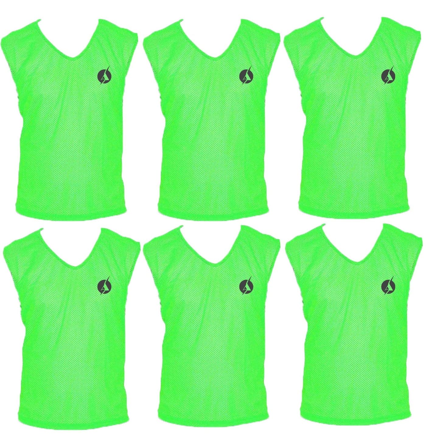 SAS Sports Training Bibs Scrimmage Vests Pennies for Soccer Set of 6 (Green, L)