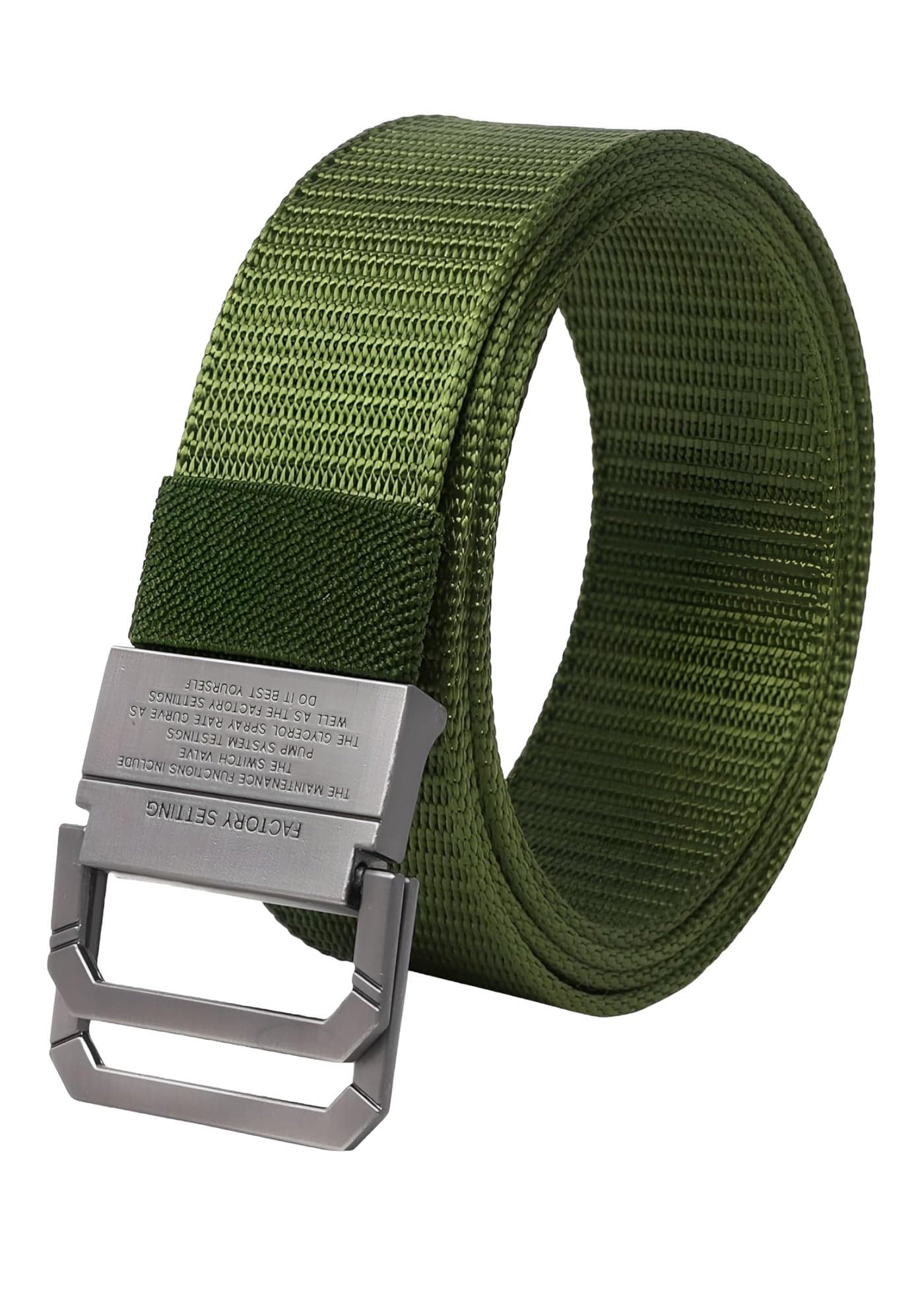 Simpl Living Double Ring Nylon Fabric Belt for Men (Green)