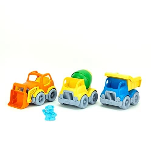 Green Toys Construction Vehicle Includes Scooper Dumper Mixer 1 Character 3 Pack 4C
