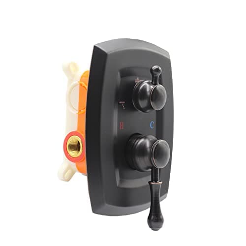 Oil Rubbed Bronze Antique Threefunction Concealed Copper 3 Way Outlet Shower Diverter Valve Faucet Mixer Roughin Valve Trim Kit