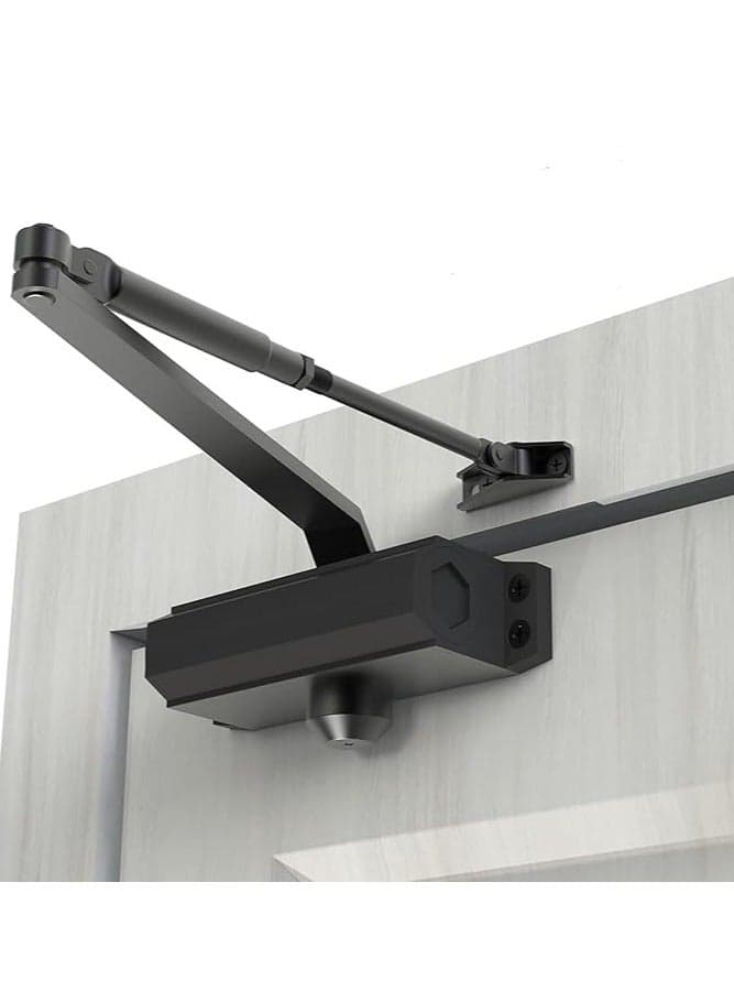 Automatic Door Closer, Hydraulic Door Closers with Easy Installation, Black Concealed Door Closer, Heavy Duty Auto Closer with Aluminum Alloy Material Suitable for Door Weight 80-90 KG