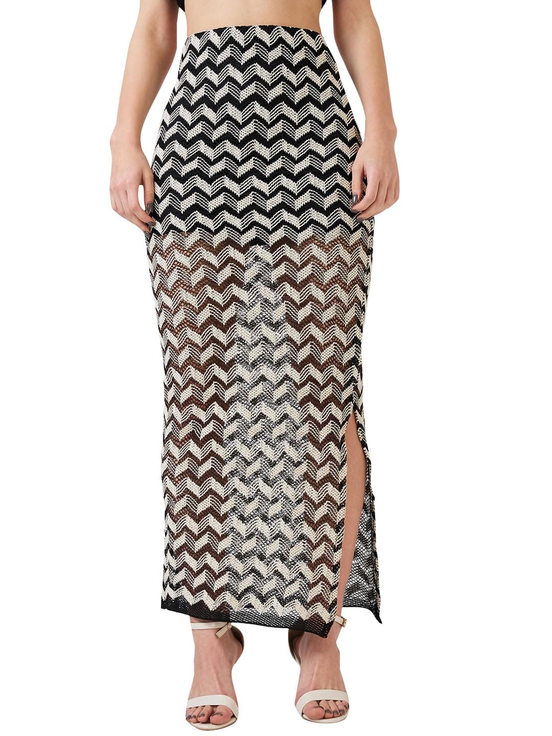Globus Women Skirt (GS575379_Black & White_28)
