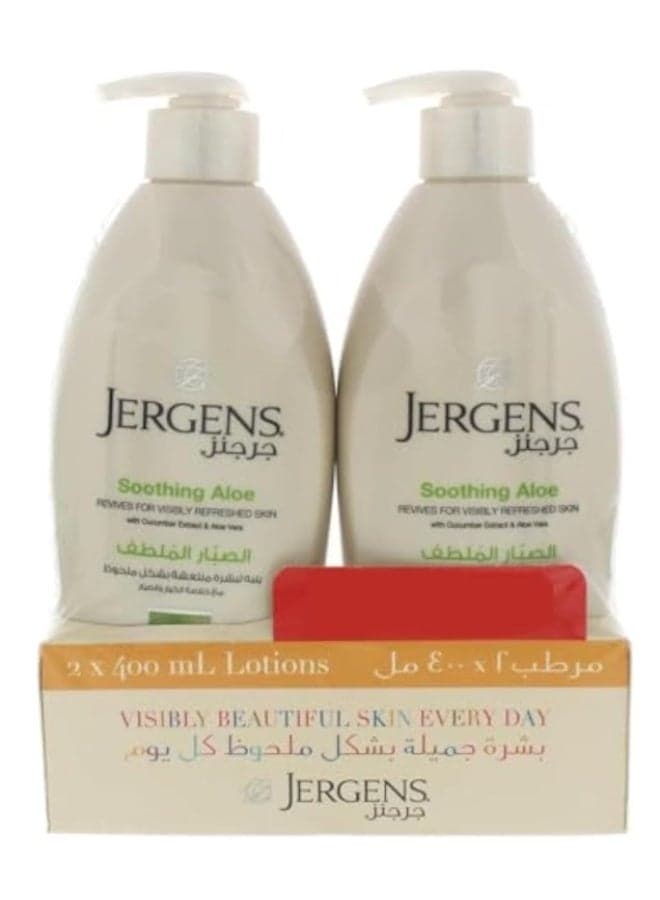 Jergens Body Lotion Soothing Aloe, 2 x 400 ml