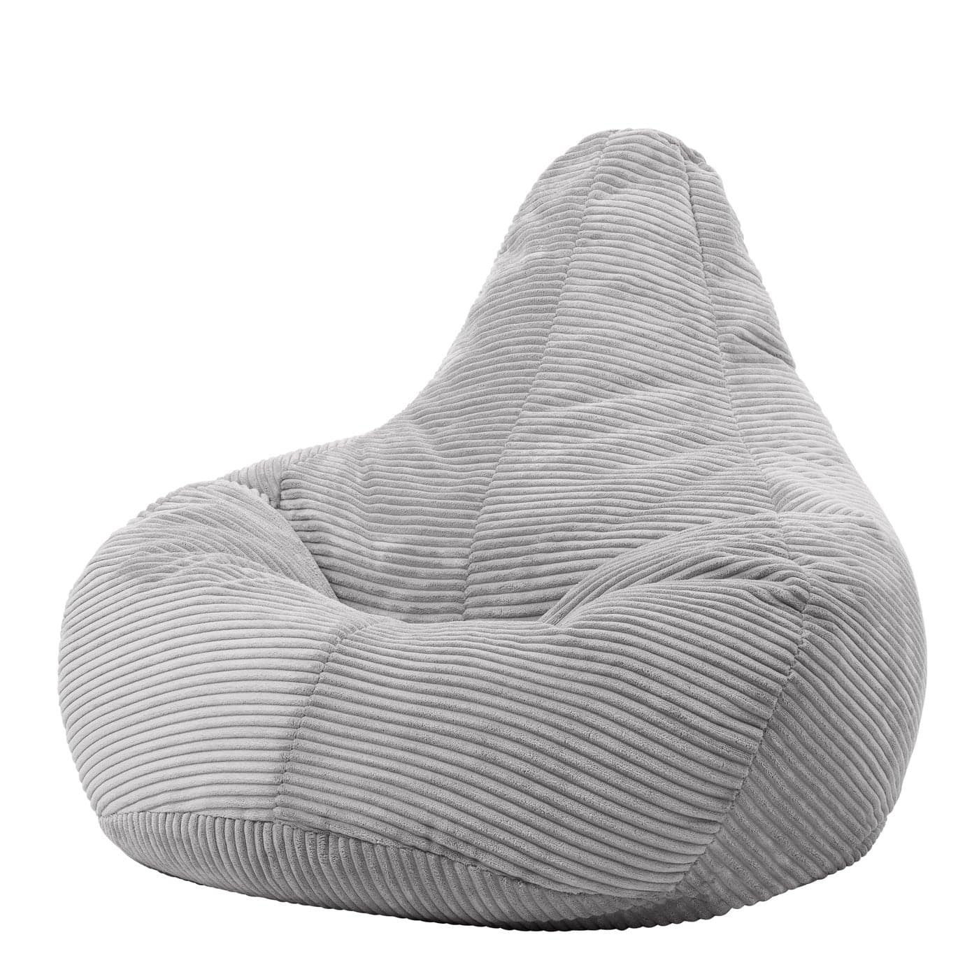 icon Dalton Cord Recliner Bean Bag Grey Large Adult Bean Bag Chair with Filling Included Comfy Chair Living Room Furniture Bedroom Furniture