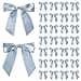 LIZLOVESS Dusty Blue Satin Ribbon Twist Tie Bows 5 Inch PreTied Blue Gift Bows for Crafts Treat Bags Party Favors Wedding Baby Shower Candy Apple Christmas Tree 36 Pack