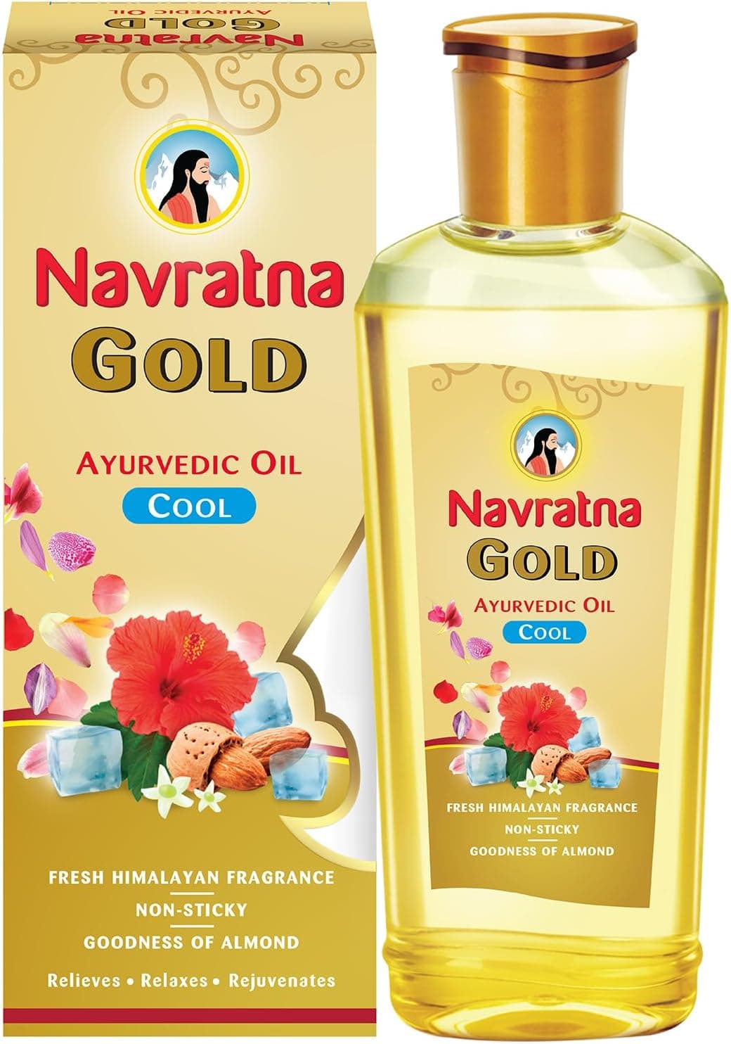 Gold Ayurvedic Hair Oil | with 24K Gold & 9 Ayurvedic Herbs | Lightweight, Non-Greasy & Fast-Absorbing | Relaxing Head Massage Oil | Deeply Nourishes Hair | 16.91 Fl Oz (500ml)