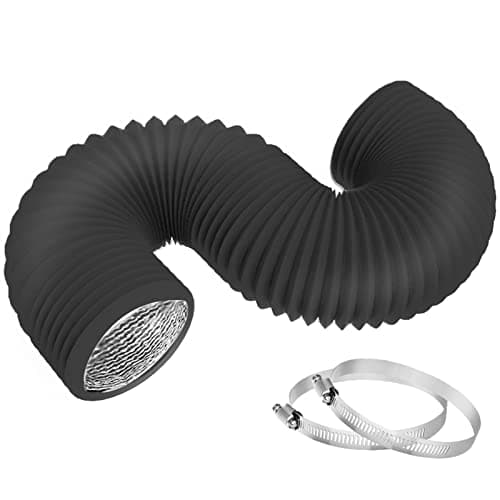 TEAIERXY 3 Inch 8 Feet Dryer Vent HoseFlexible Insulated Air DuctingDiesel Heater Hose PVC Aluminum Foil with 2 Clamps for HVAC VentilationBlack