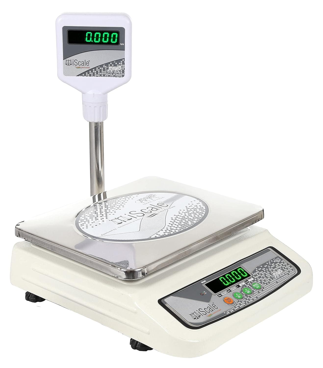 iScale i05 30kg Digital Chargeable Weighing Machine Front Pole Display Stainless Steel Pan Ideal for Shop with Certificate