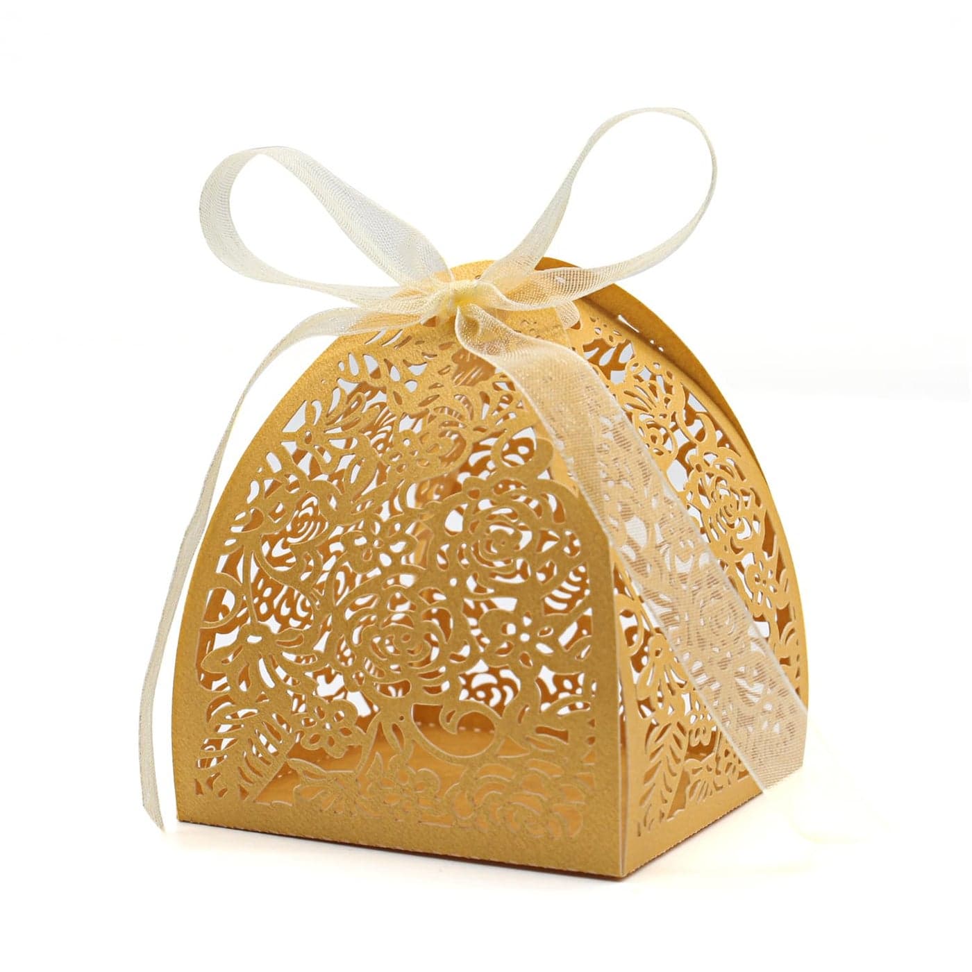 KPOSIYA Pack of 70 Laser Cut Rose Candy Boxes Favor Boxes 25x 25x 31 Gift Boxes for Bridal Shower Anniverary Birthday Party Wedding Favor Yellow