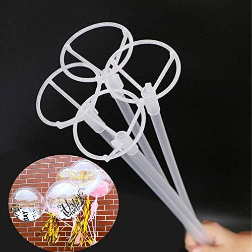 20 Packs Balloon Sticks 27 Long Large Balloon Stands Holders with Base for Table Desktop Centerpieces