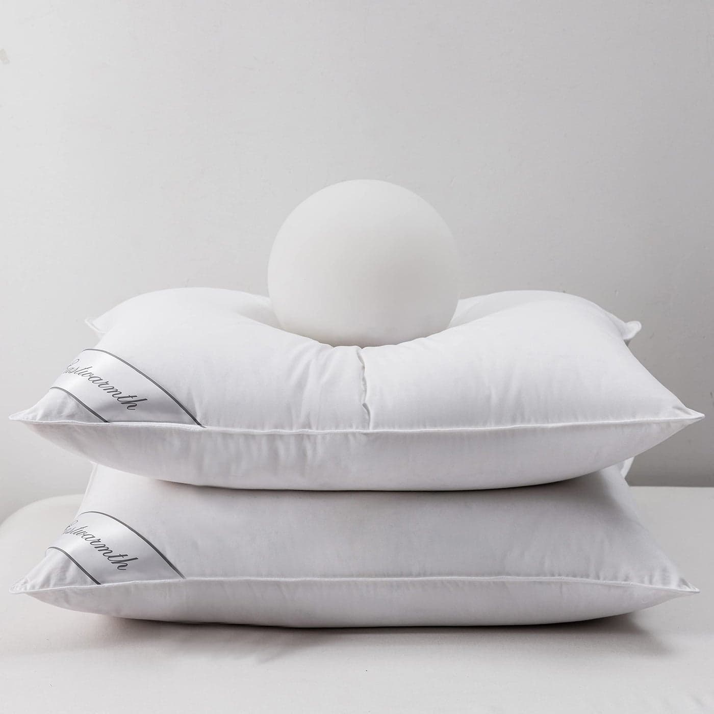 Eastwarmth Goose Down Feather Pair Pillows Insert for Side and Back Sleepers White Color100 Soft Cotton King 20x36in