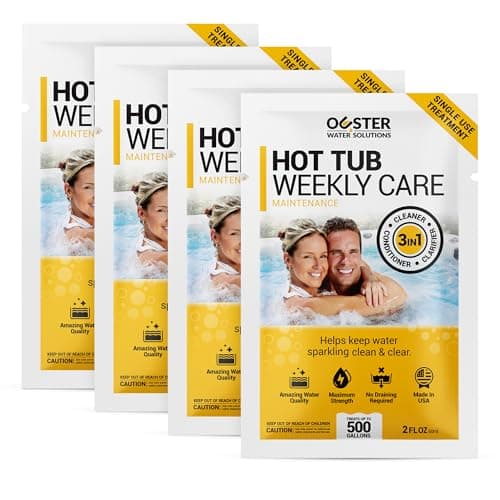 Bio Ouster 3in1 Weekly Hot Tub Cleaner, Conditioner, Clarifier - Hot Tub Chemicals for Standard & Inflatable Spas - Spa Chemicals for Crystal Clear & Sparkling Clean Water - Made in USA (4 Week Kit)