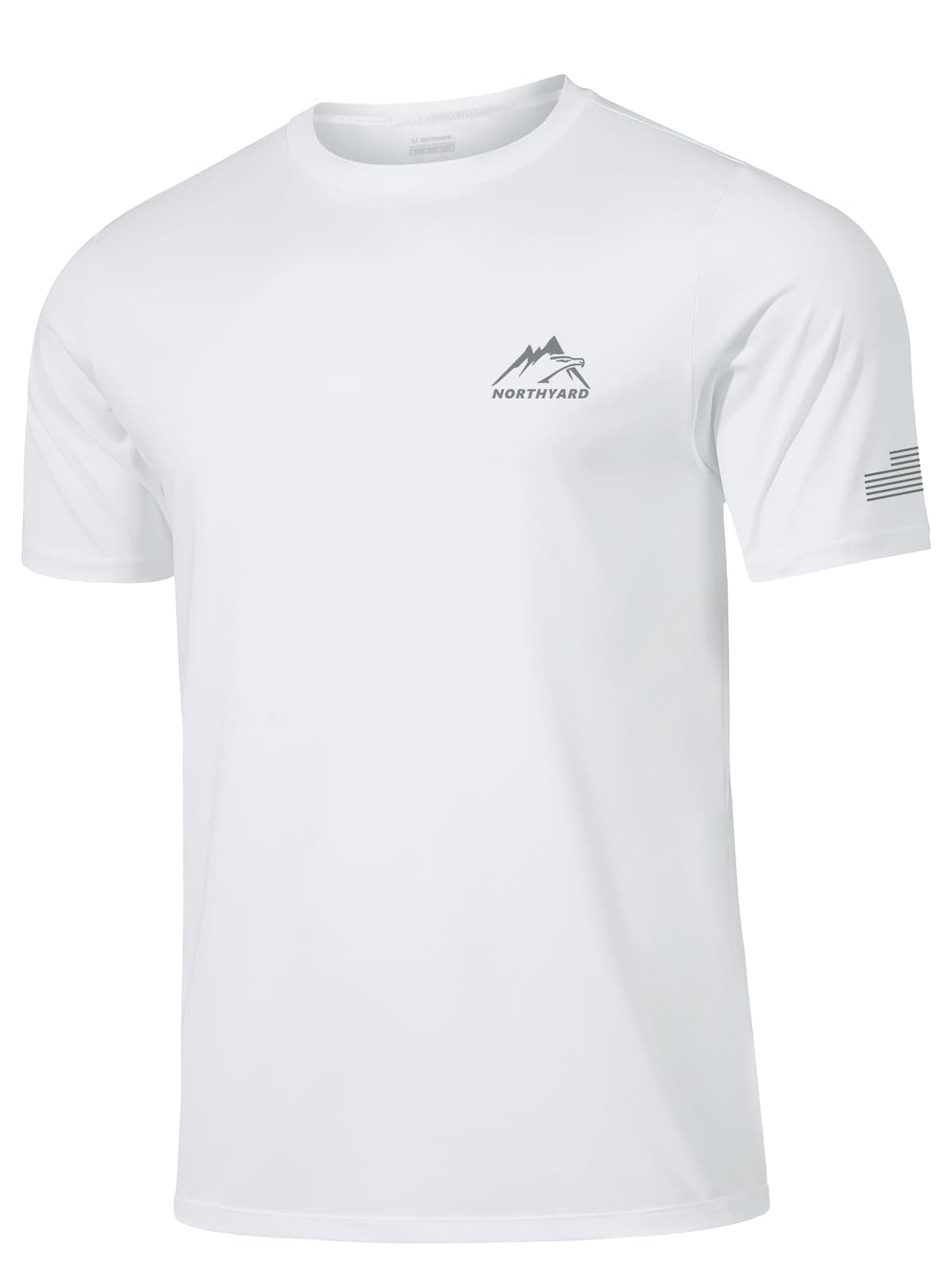 NORTHYARD Men's UPF 50+ Sun Protection Shirt Short Sleeve Swim Rash Guard SPF UV Athletic Workout Running T-Shirt White M