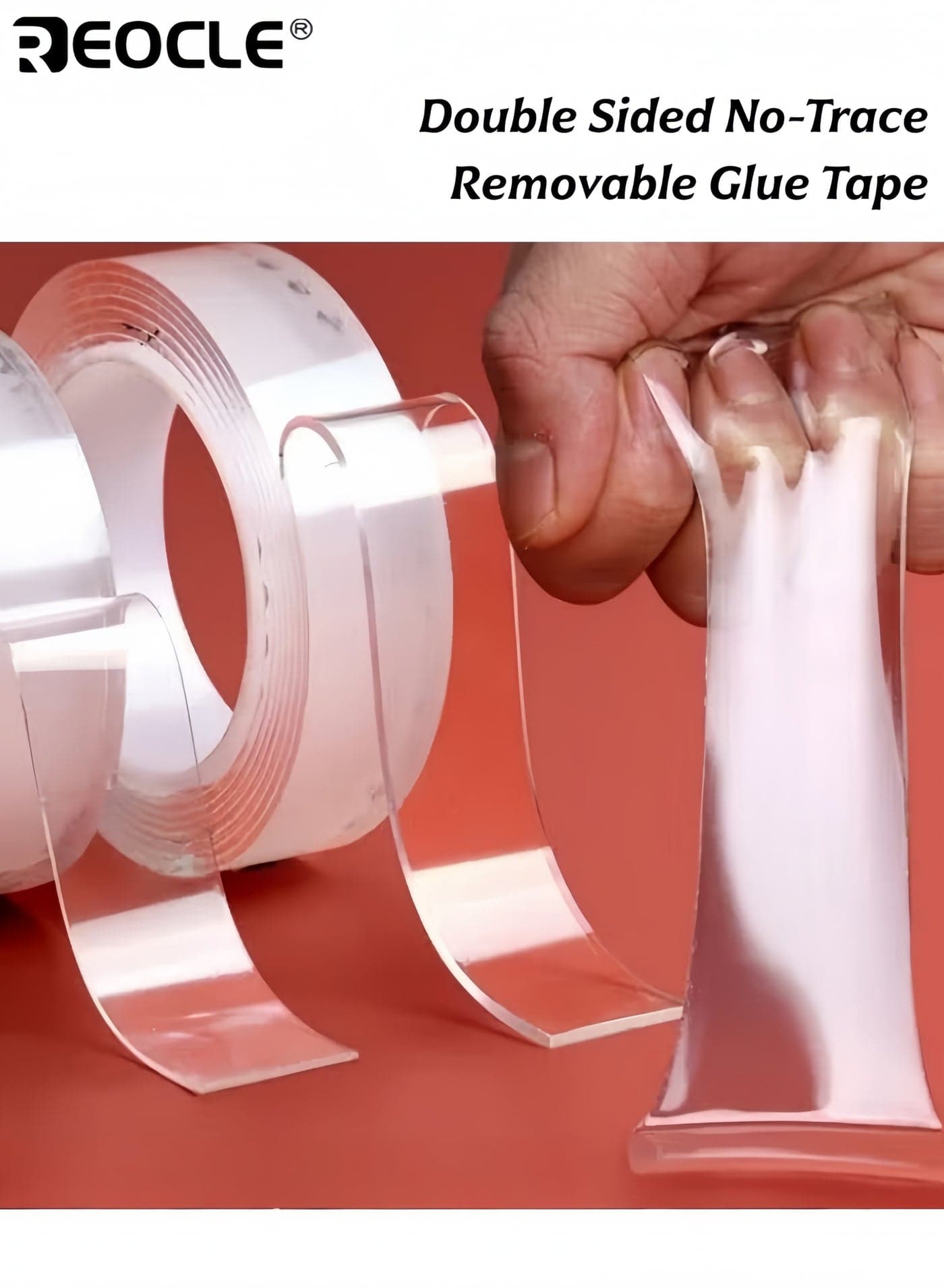 5 Pcs Multipurpose Double Sided No-Trace Removable Waterproof Glue Tape Washable Strong Gel Anti-Slip Fixed Adhesive Reusable Traceless Magic Tape Multipurpose Nano Grip Tape 3cm×300cm