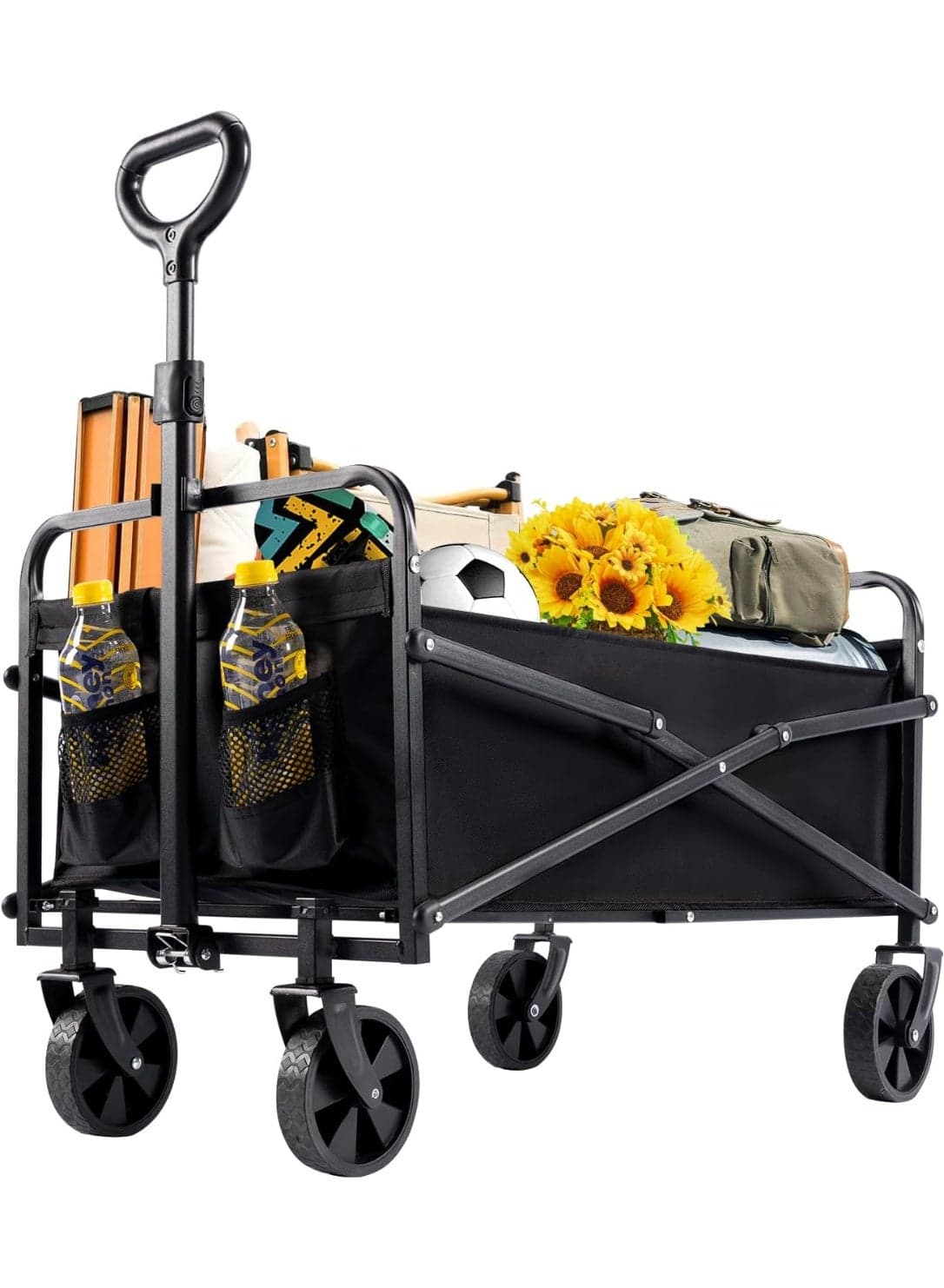 Heavy-Duty Folding Wagon Cart – 66×48×91 cm, Large Capacity with Adjustable Handle