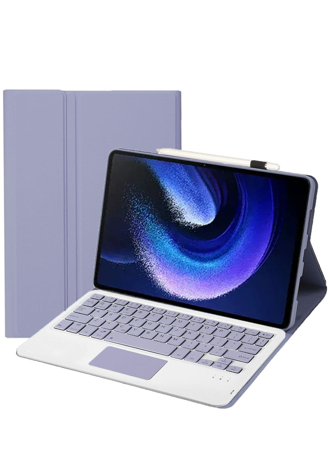 Bilingual keyboard case and touch function compatible with Huawei T10/T10S/Honor 6/Honor 7 10.1 inch/X8 Universal, magnetic separation touchpad keyboard with pencil holder