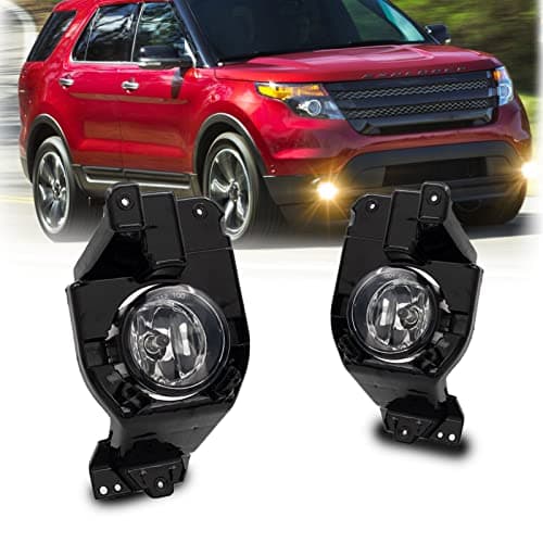 WEZEMLIGHT Fog Lights Assembly Replacement For 2013 2014 2015 Ford Explorer with H11 12V 55W Halogen Bulbs Included Switch And Wiring Kit(Clear Lens