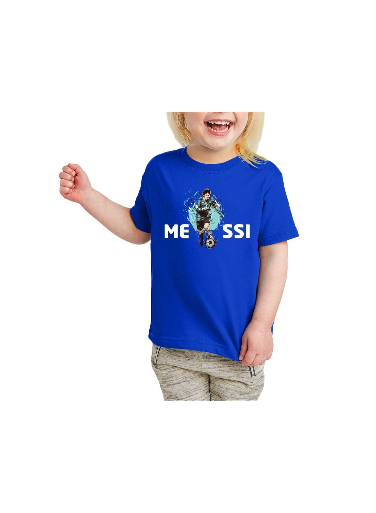 Messi Unisex Kids T-Shirt-Soccer Player Printed Tshirt For Boys And Girls-Soft And Comfortable-Gift For Young Football Fans