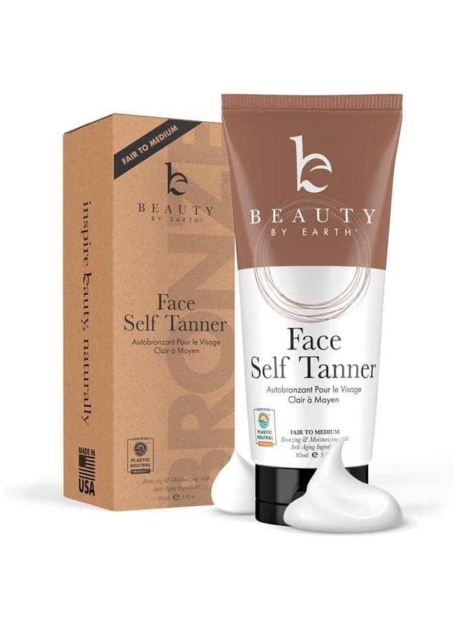 Self Tanner Face Tanning Lotion - Sunless Tanning Lotion for Face Tanner, Self Tanning Face Lotion for Fake Tan & Tanning Cream Face Tan Lotion for Fair to Medium