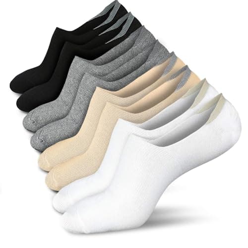 wernies No Show Socks Women Low Socks Non Slip Flat Boat Line 4 Pairs
