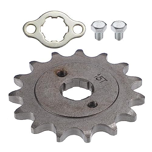 X AUTOHAUX 1 Set 520 Style 15 Teeth 20mm ID Motorcycle Front Engine Sprocket Fit for 50cc 70cc 110cc 125cc Motorcycle Dirt Pit Bike Mini Bike ATV Go Kart Quad