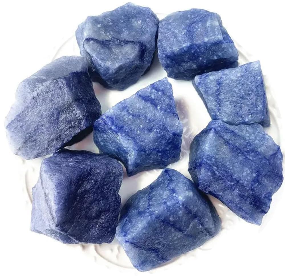Zenkeeper 1 Lb Large Rough Blue Aventurine Stone Raw Crystal Stone Natural Blue Aventurine Crystal Stone Mineral Specimen Gemstone Healing Crystals and Stones