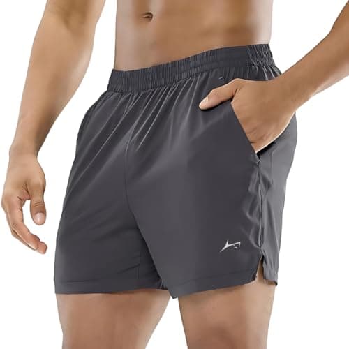 PROSHARX Men’s Shorts with Quick Dry Tech | Athletic Anti-Wicking Lightweight Shorts for Sports, Running & Gym Dark Grey