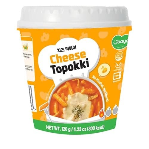 Joayo Cheese Topokki Tteokbokki • Rice Cakes with Spicy & Rich Flavorful Savory Sauce, 4.23 oz ℮ 120 g