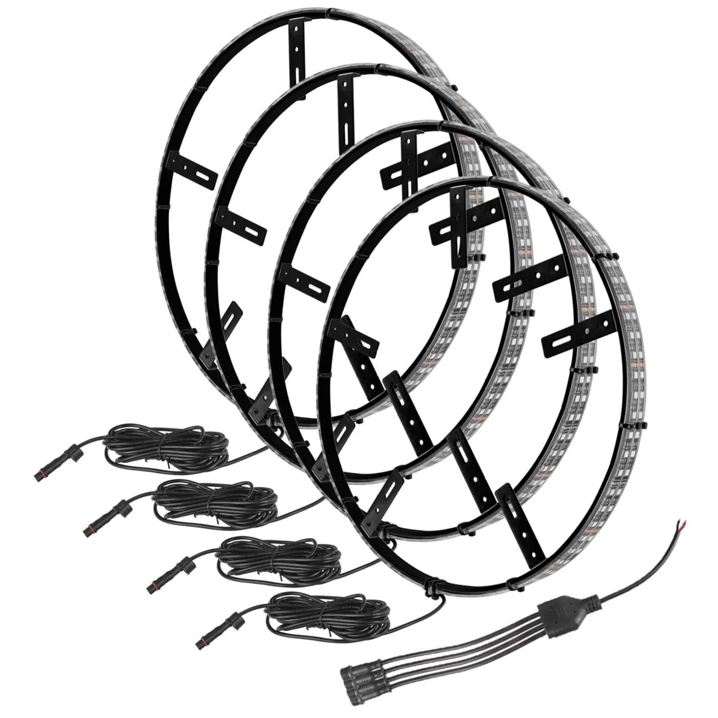 ORACLE Lighting 4228001 Set of White Double Row LED Illuminated Wheel Rings fits Around Brake Rotor Mounts to Brake Dust Shield Withstands High Temperatures