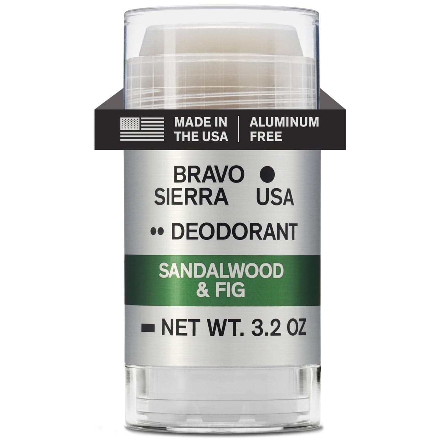 AluminumFree Deodorant for Men by Bravo Sierra 1Pack Contains Natural Ingredients Long Lasting AllDay Odor and Sweat Protection Sandalwood and Fig 32 oz ParabenFree Vegan CrueltyFree