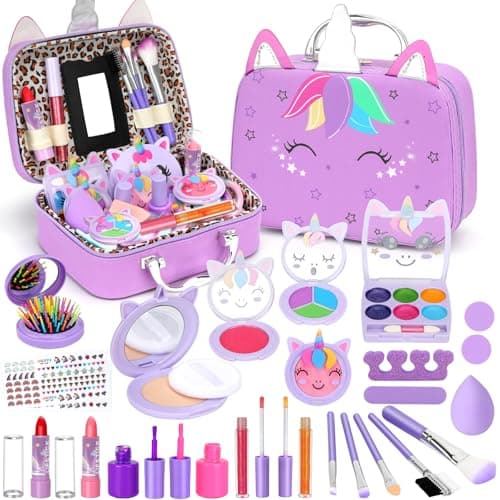 Heaning Kids Washable Makeup Girl Toys Real Make up Set for Kid Children Princess Dress Up Pretend Play Christmas Birthday Gifts Toys for Girls 3 4 5 6 7 8 9 10 11 12 Year Old