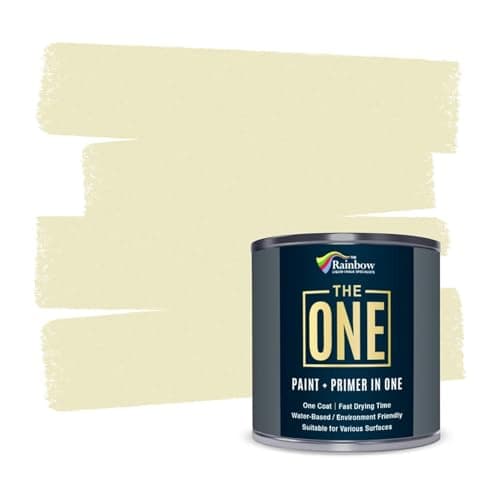 THE ONE All-In-One Paint & Primer - Cream Matte, 33.8 Fl Oz/1 Liter | 1 Coat Formula | Easy Indoor & Outdoor Decorating for Home & Garden Walls, Floors & Furniture | Water-Based & Low VOC