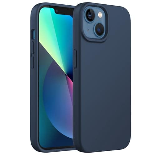 JETech Silicone Case for iPhone 13 61Inch SilkySoft Touch FullBody Protective Phone Case Shockproof Cover with Microfiber Lining Navy