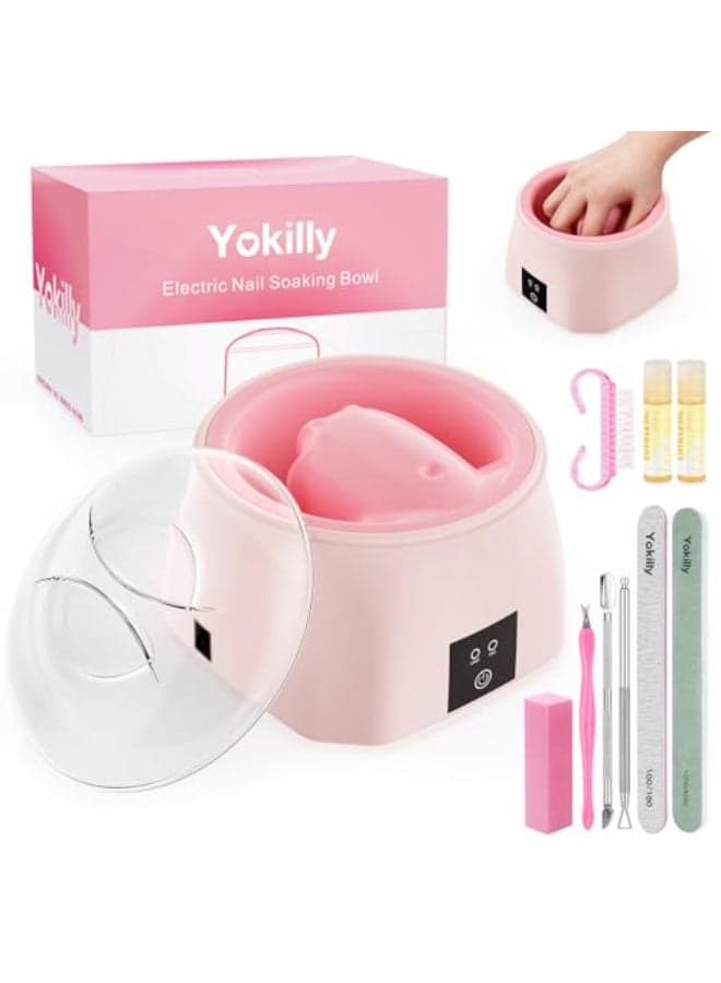 Yokilly Nail Soaking Bowl Heated 50 Faster Nail Soak off Bowl for Women Nail Beginner Electric Manicure Nail Bowl for Home Salon