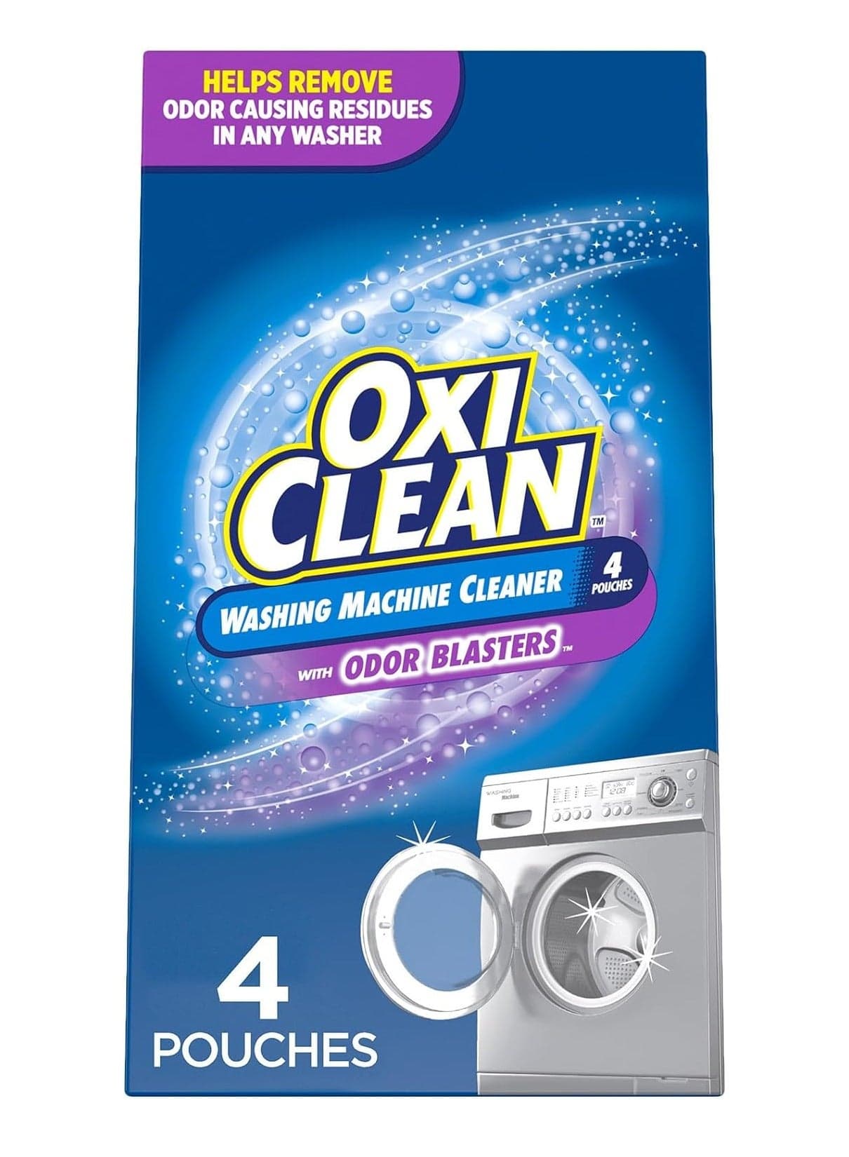 OxiClean Washing Machine Cleaner with Odor Blasters, 4 Count