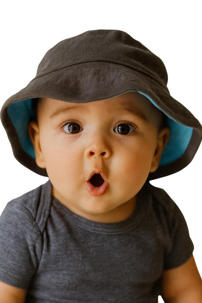 DAADUN Unisex Kids Cotton Bucket Hat – Reversible, Lightweight & Breathable Summer Sun Hat (Pack of 2) (in, Age, 0 Months, 3 Months, Pack of 2, Boys Hat)