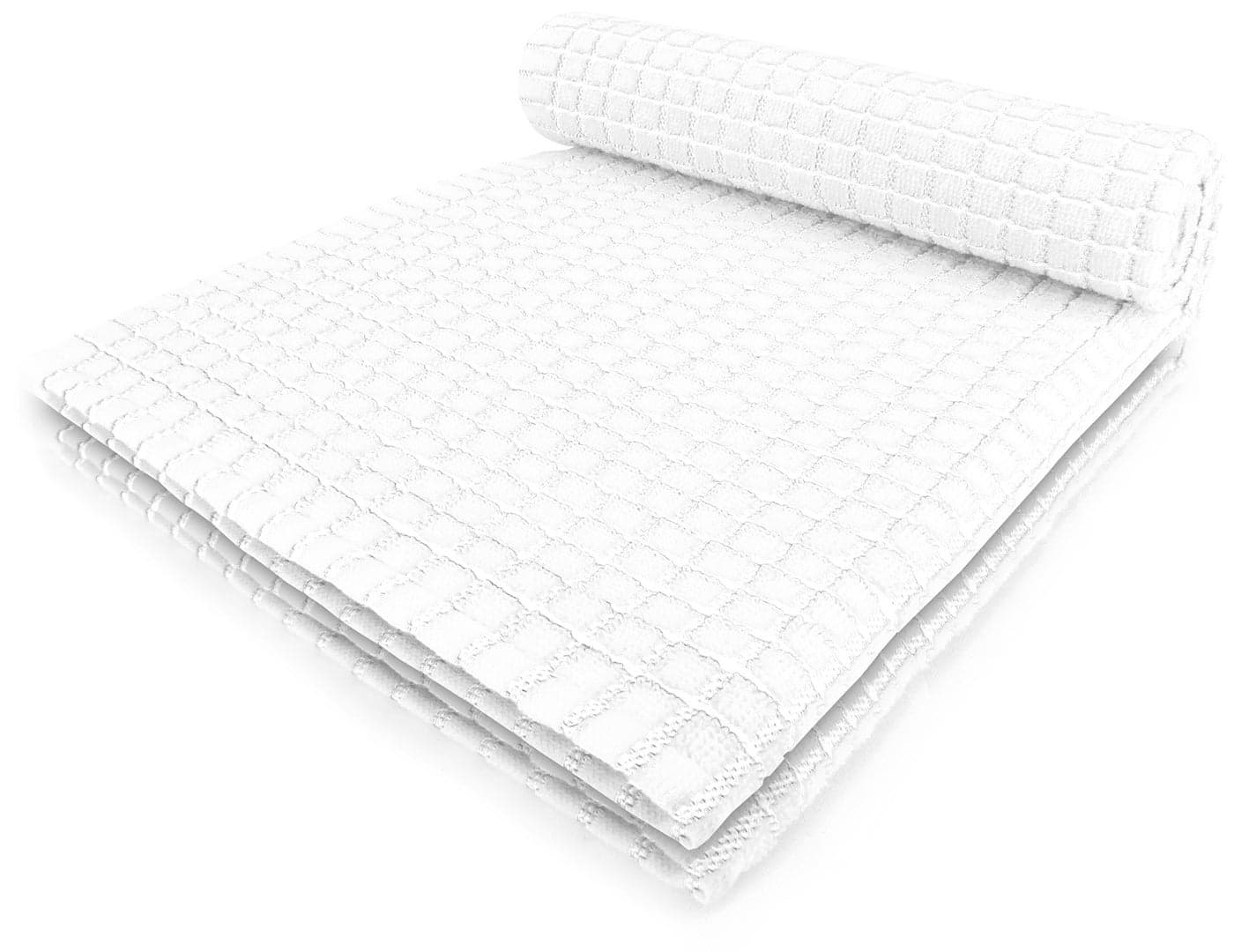 Fecido Classic Kitchen Dish Towels with Hanging Loop Heavy Duty Absorbent Dish Clothes European Made 100 Cotton Tea Towels Set of Two White