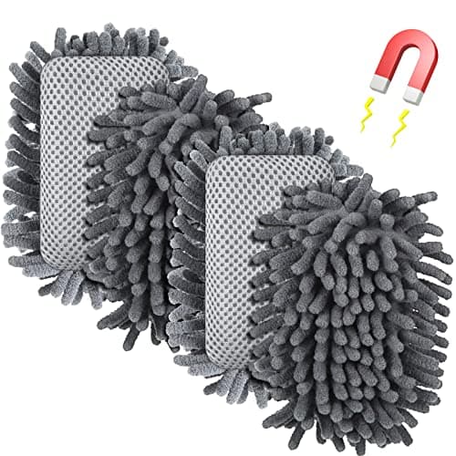 Epakh 4 Pieces Dry Erase Erasers Magnetic Whiteboard Eraser Washable Microfiber Shag for Home and Office UseGray