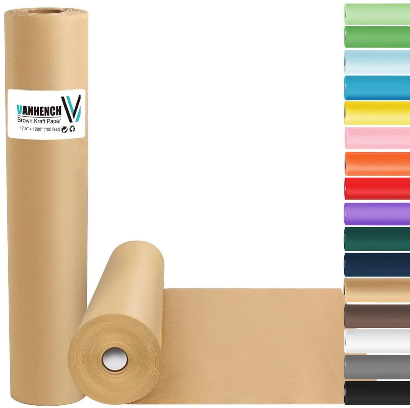 Vanhench Brown Wrapping Paper Craft Kraft Paper 175x 1200100 for Gift Wrapping Bulletin Board Arts Crafts Bouquet Flower Table Covering Poster Packing Shipping Moving Supplies 70GSM 50LB