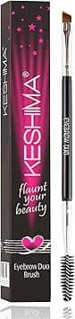 Duo Eyebrow Brush by Keshima Premium Quality Angled Eye Brow Brush and Spoolie Brush