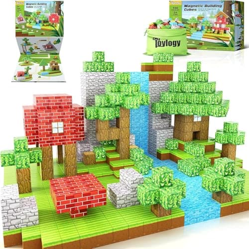 100PCS Large Magnetic Blocks 1 inch Magnets Building Craft STEM Sensory Toys for Boys Girls 3 STEM Educational Construction Toys for Kids 35 57 68 Classroom Learning Building Mine Magnet World