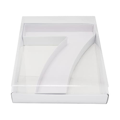 WENPACK 125 Cardboard Number Shaped Mache Cupcake Strawberries Fillable Carton Box with Clear Lid White 7