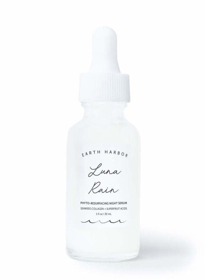LUNA RAIN Phyto-Resurfacing Night Serum - Improves Skin Texture & Tone | Purely Natural + Cruelty-Free | Superfruit Acids + Seaweed Collagen |1 fl oz