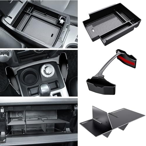 DIAMOOKY 3PCS Center Console Organizer Compatible with Toyota 4Runner 2024 2023 2022 2021 2020 2019-2010 Glove Box Organizer Gear Shift Tray Armrest Storage Box 5th Gen 4 Runner Accessories