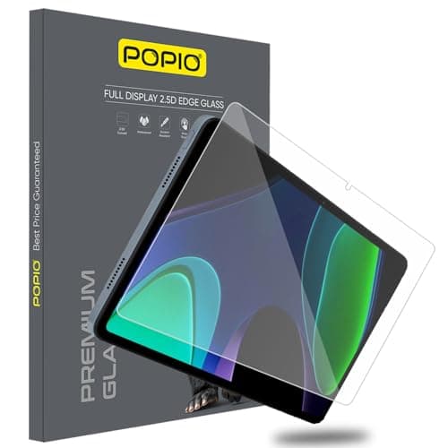 POPIO Militray Grade Tempered Glass Screen Protector for Xiaomi Pad 6 / Pad 6 Pro | 9H Hardness, HD Clear, Scratch Resistant, Bubble-Free Installation (1 Pack)