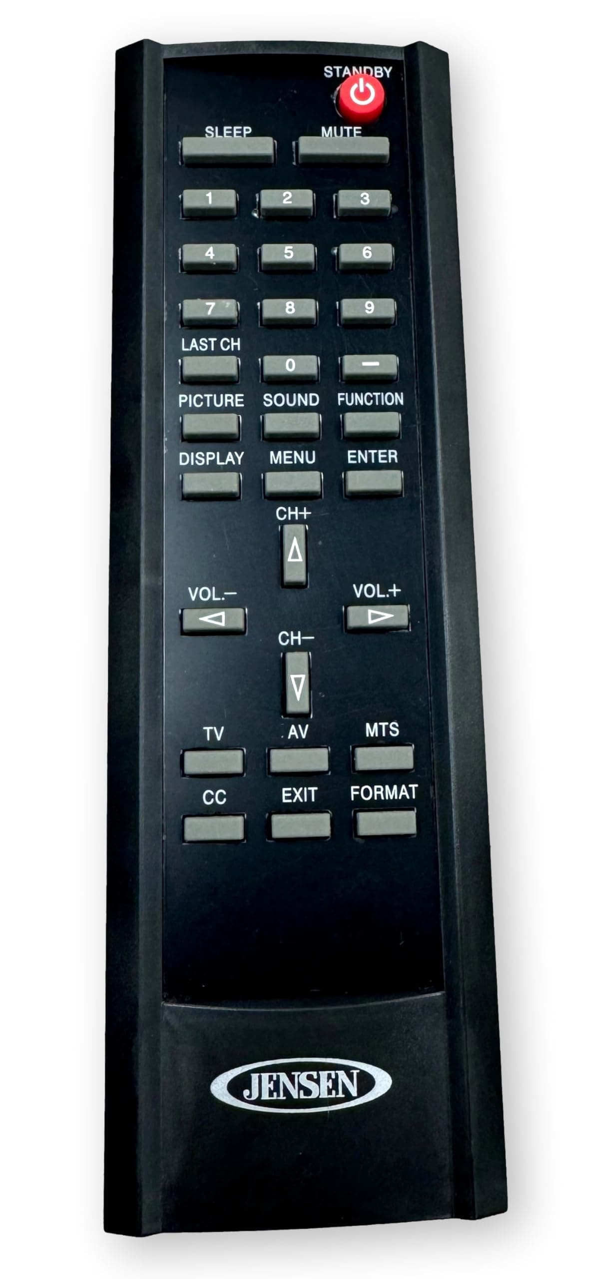 Remote Control (PXXR7NEC) for JENSEN JE1908, JE508, JE3708, JE2608, JE3208, and JE4208 televisions