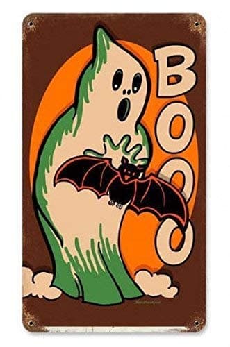 Vincenicy Metal Sign Great Aluminum Tin Sign Vintage Halloween Pumpkin Jack O Lantern Man Cave 8 X 12 Inch