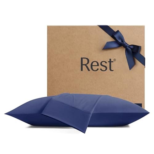 REST® Evercool®+ Cooling Pillowcases Standard - 2 Pillowcases for Sensitive Skin, Silver Infused Fabric for Hygienic Sleep, Silky Smooth for Curly Hair, High Elastic for Snug Fit (19x29 inches)
