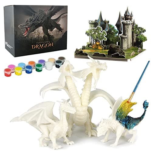 BESTYMXY Dragon Painting Kit, DIY Art Set, Paint Your Own 3D Dragon Gift for Kids